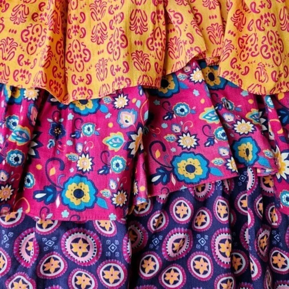 Waist Apron‎ Floral Pattern Polka Dot Layered Gathered Colorful Cotton Half New